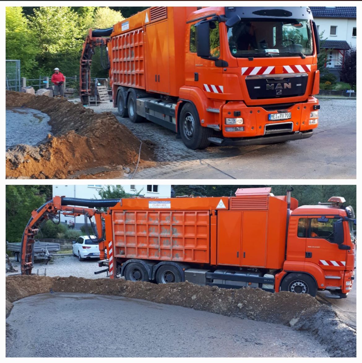 Saugbagger für Tiefbau, Saugbagger Riccardo Vogel, effiziente Saugbaggerarbeiten, Havariedienst, Entfernung Schüttung